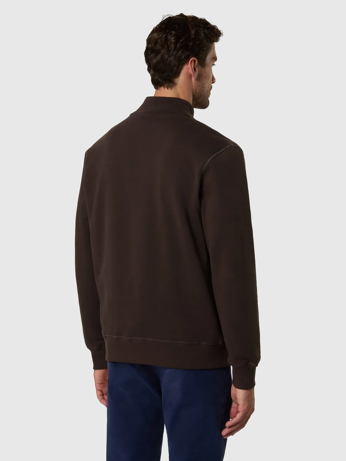North Sails Full-zip sweatshirt with logo patch sweat zippé bleu marine