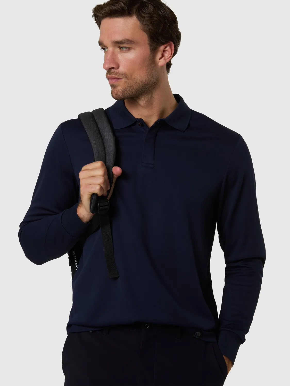 North Sails Coolmax polo manches longues bleu marine