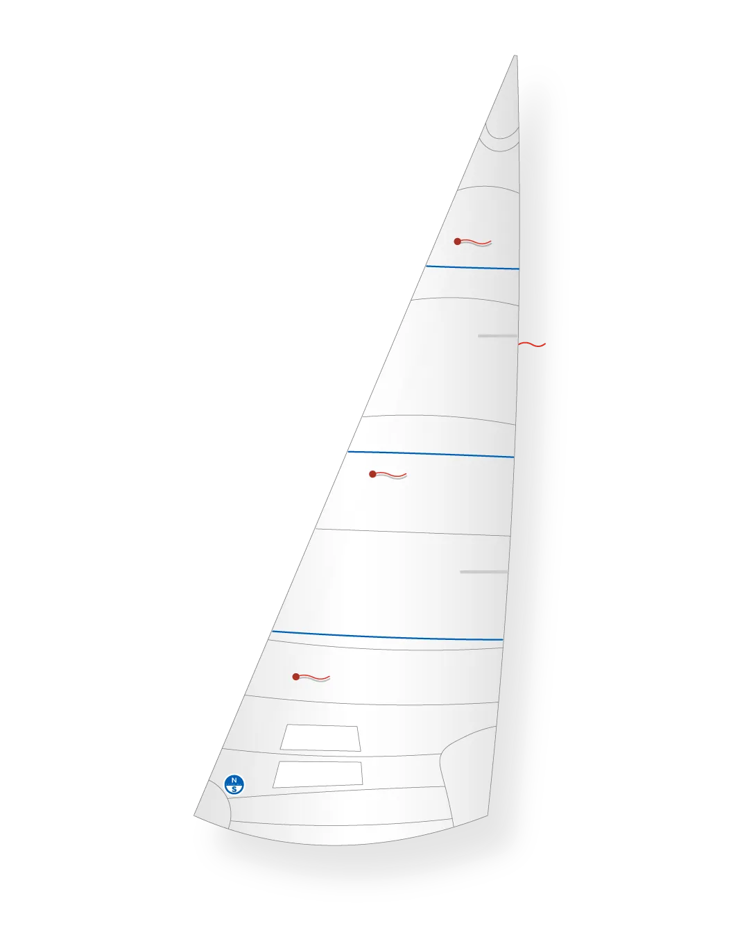 North Sails Yngling APJ-1 foc voile Dacron crosscut