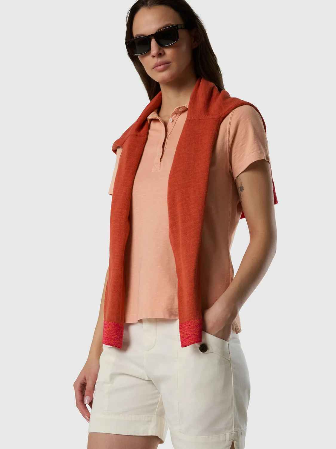 North Sails polo slub jersey femme coton