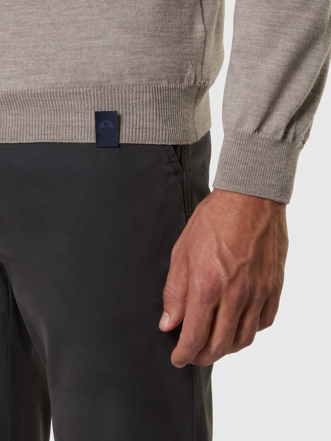North Sails pull demi-zip mérinos homme fossil