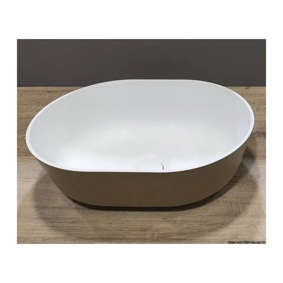 easysea ocritech évier semi-ovale blanc/beige 350x260 mm