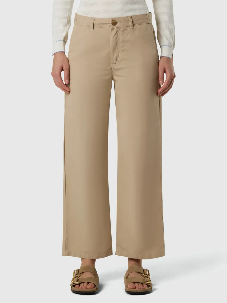 North Sails Wide-leg mariner pants pantalon large beige