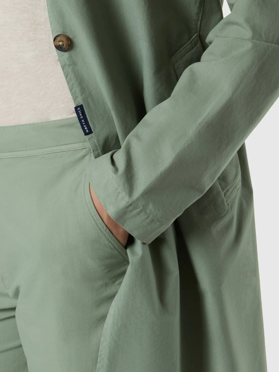 North Sails Peachskin trench mi-long coton bio