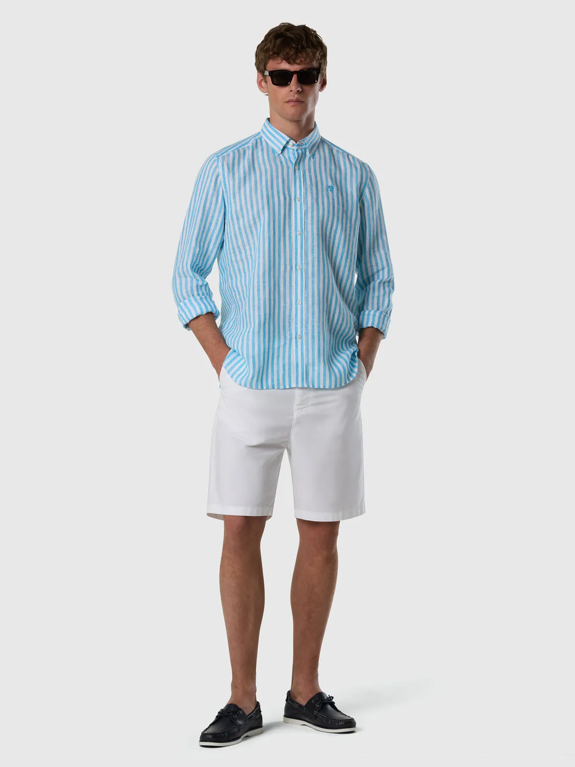 North Sails chemise lin rayée European Flax été