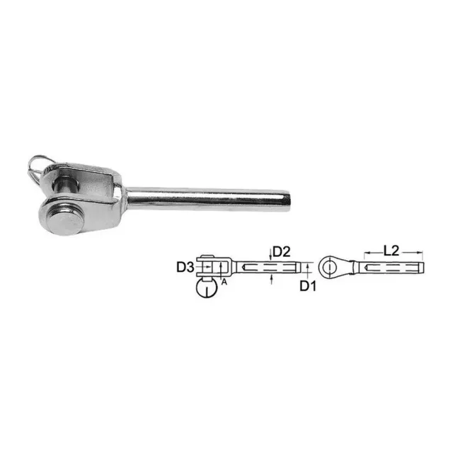 easysea embout à fourche inox 316 Ø 12 mm