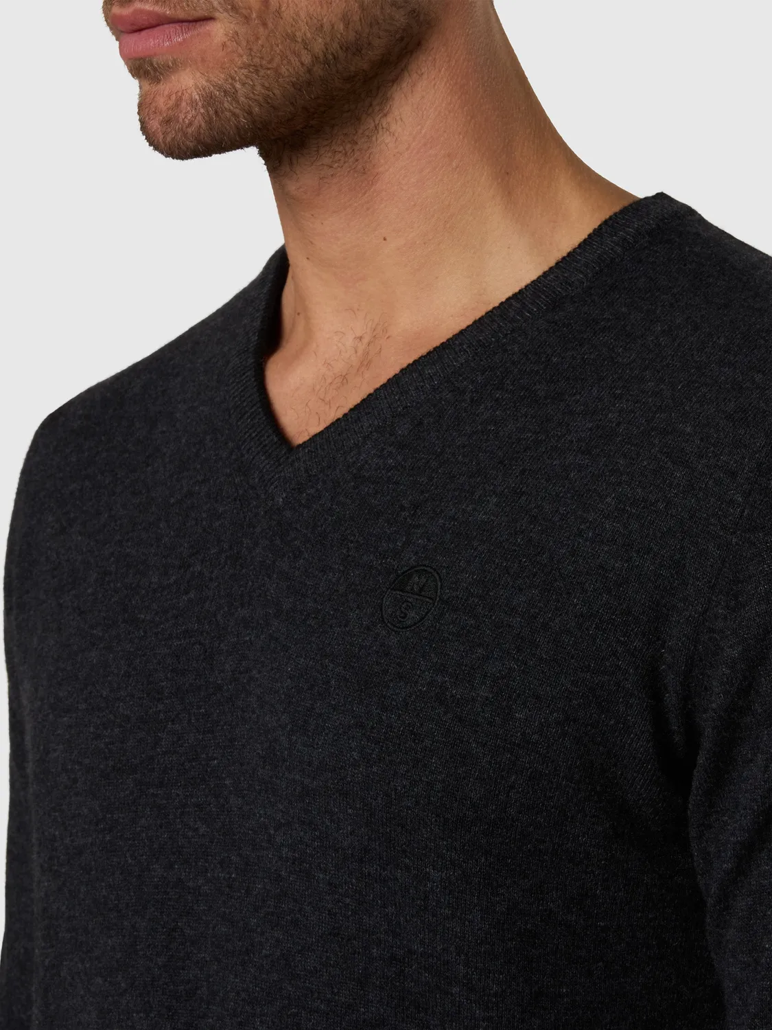 North Sails pull col V cachemire bleu marine homme