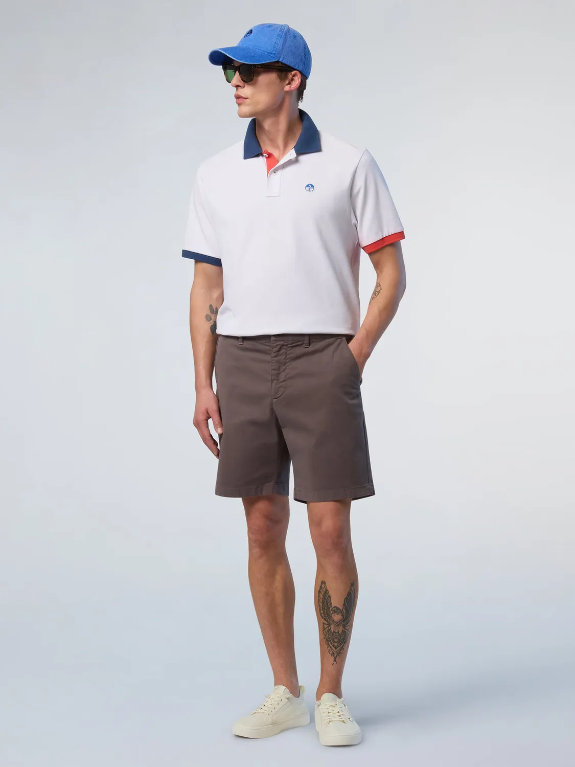 North Sails polo homme coton bio piqué col contrasté