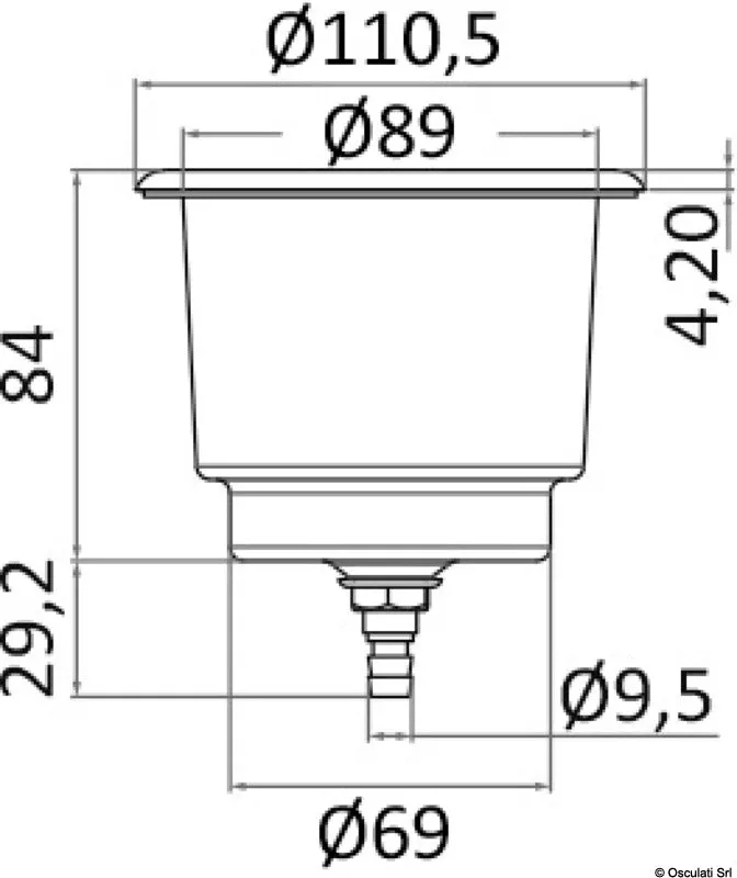 Delux porte-gobelet inox noir double drain bateau