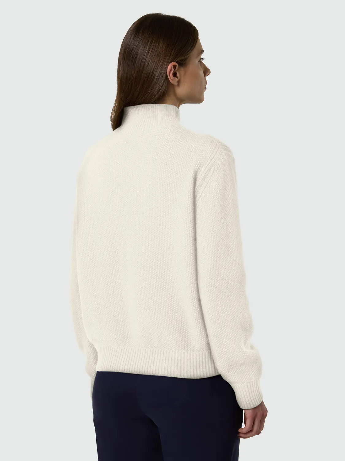 North Sails pull col montant femme maxi torsades blanc