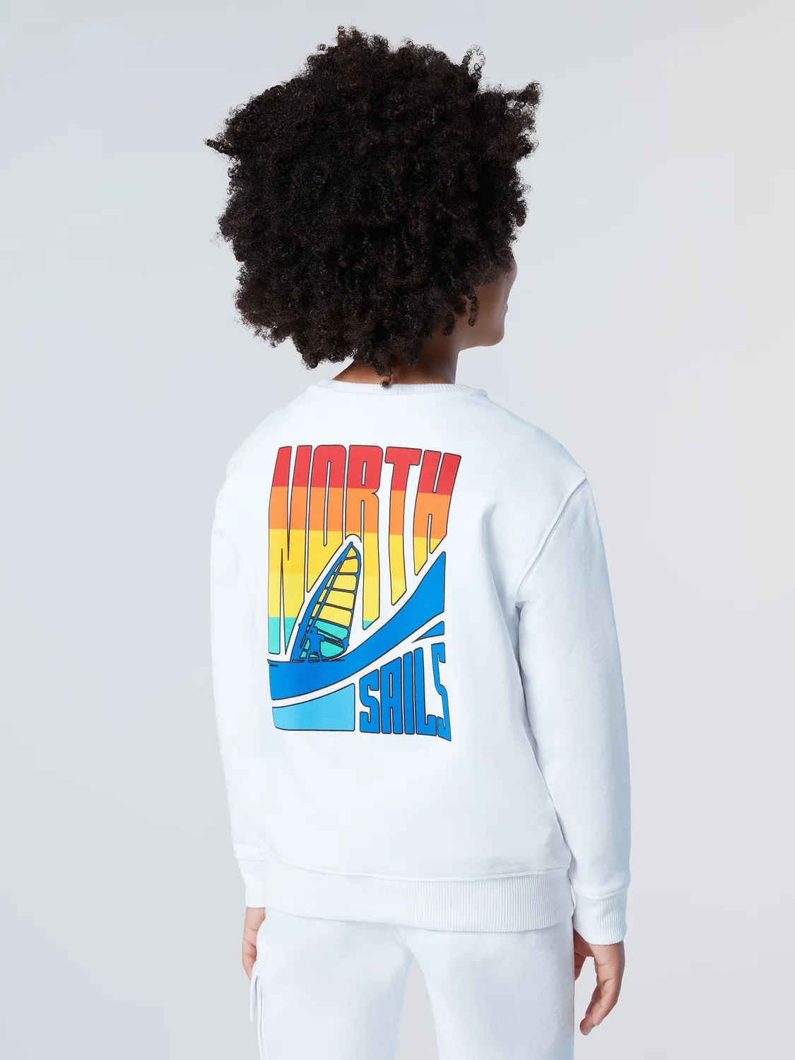 North Sails Rainbow sweat enfant blanc coton bio