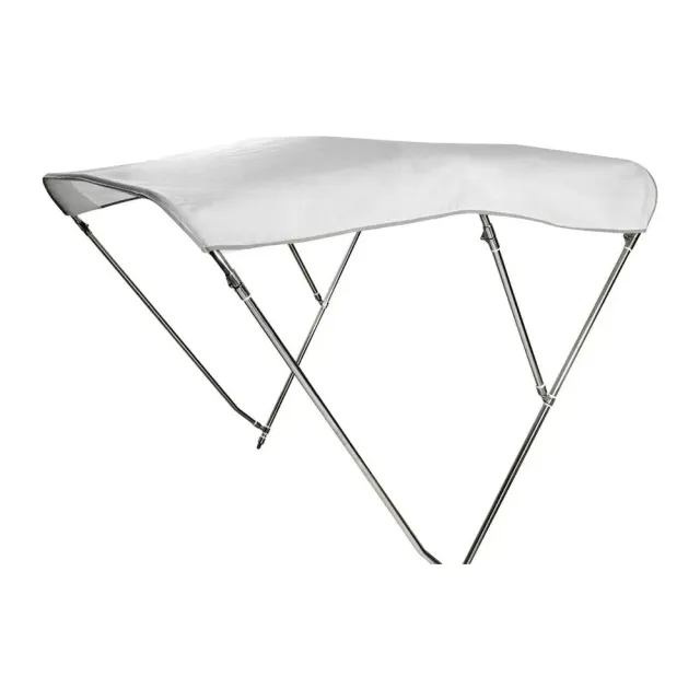 Bimini bateau 3 arceaux inox 316 blanc 170/180 cm