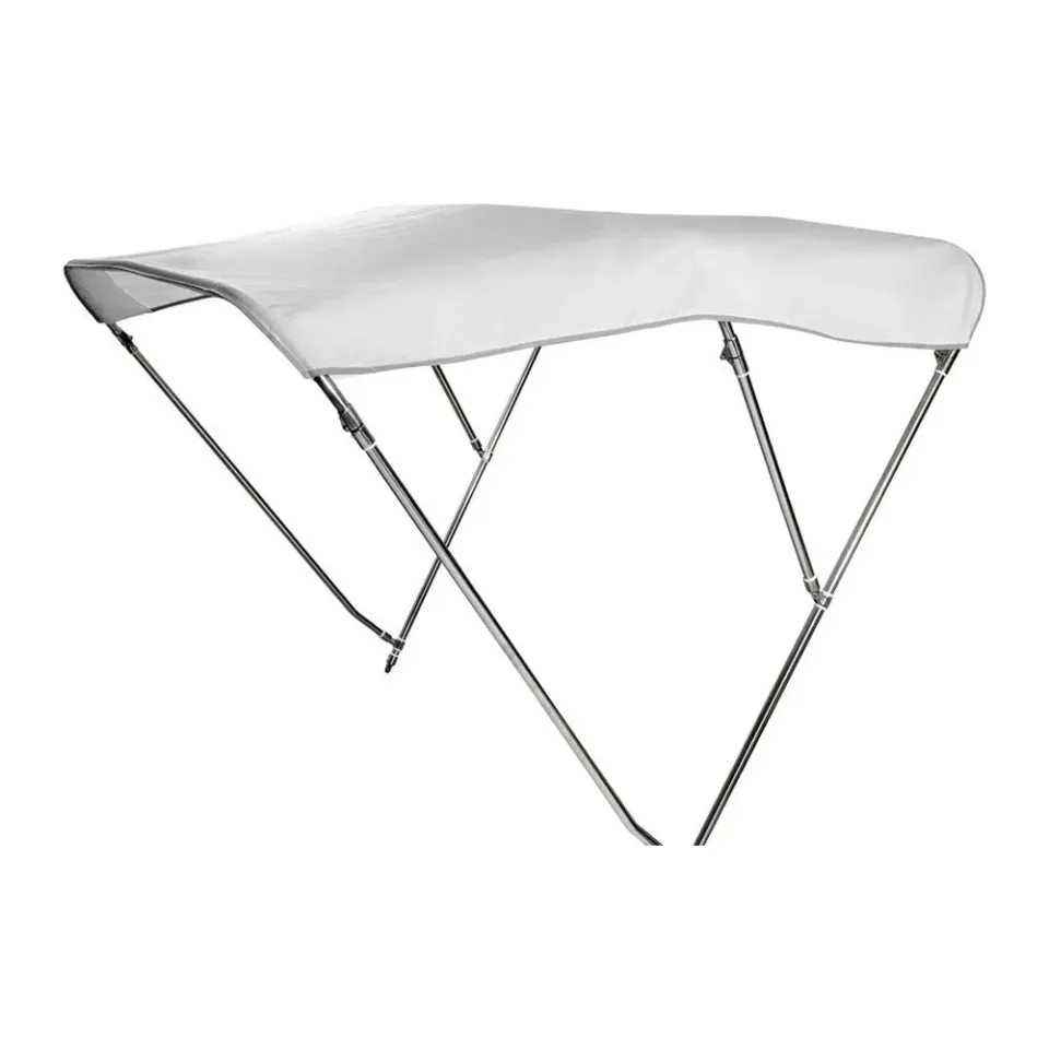 Bimini bateau 3 arceaux inox 316 blanc 170/180 cm