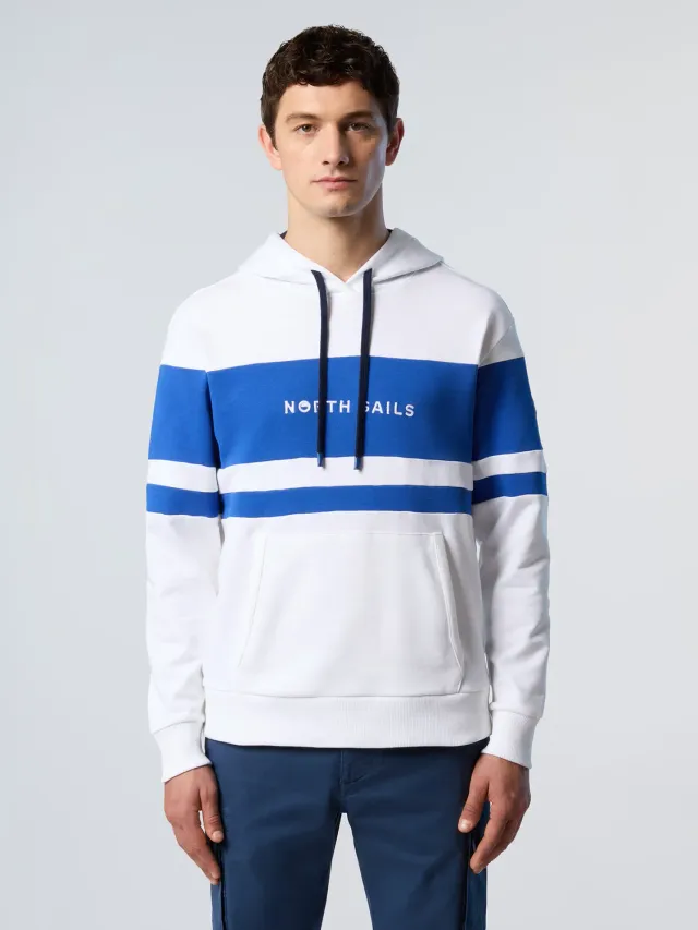 North Sails Hoodie sweat à capuche rayures coton bio