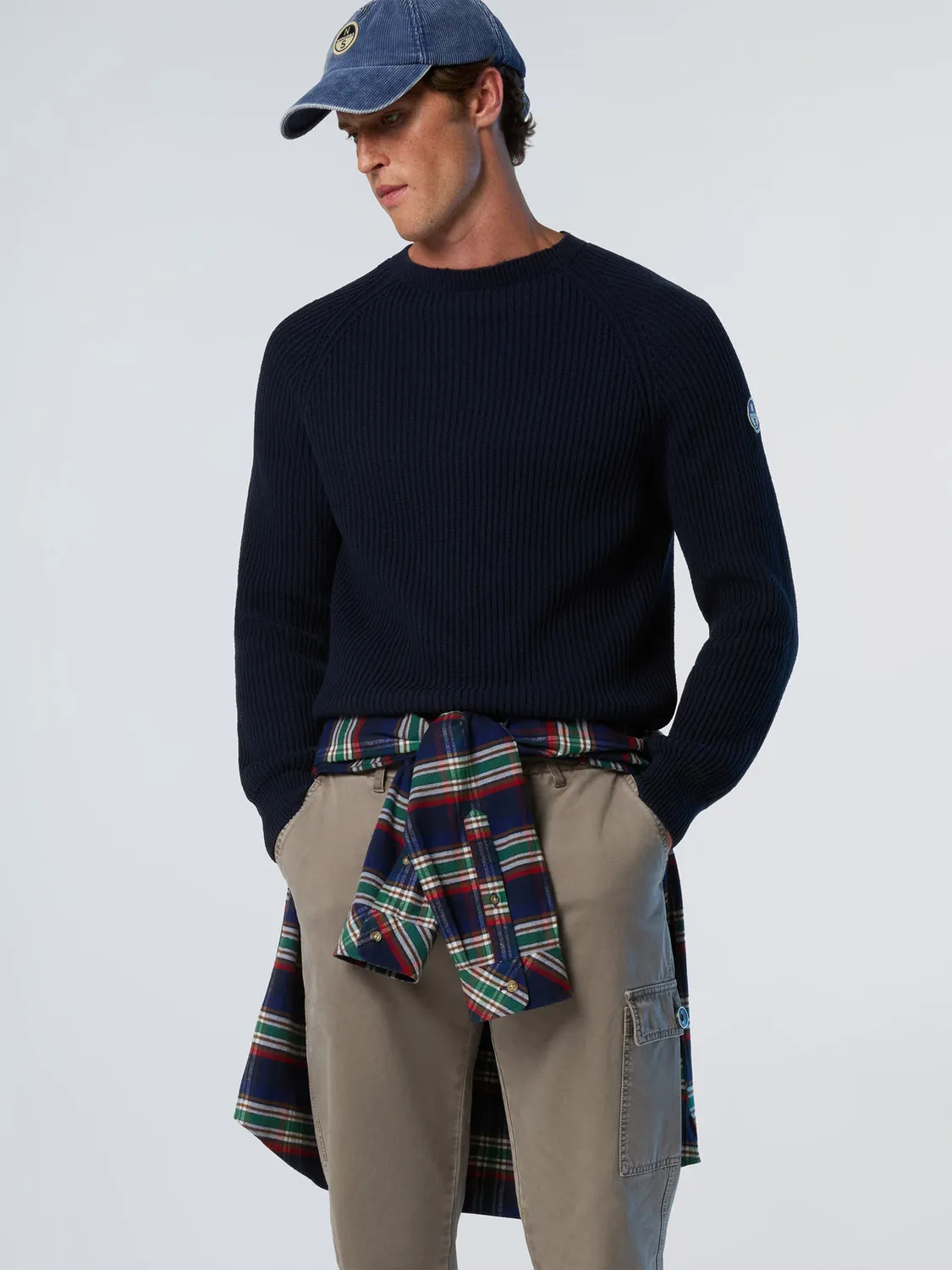 North Sails Fisherman Pull marin col rond laine recyclée