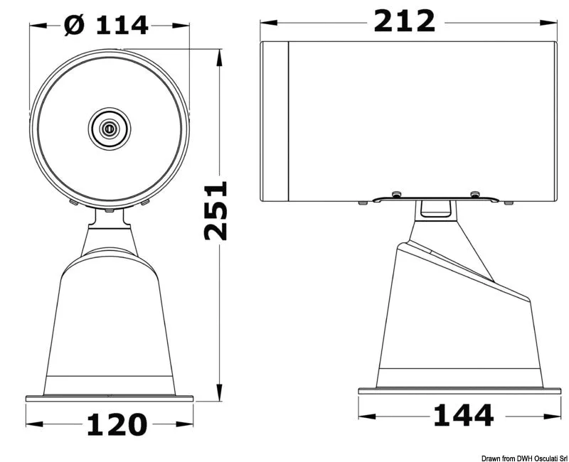 Osculati projecteur électrique 24V inox télécommandé