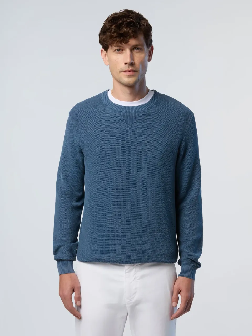 North Sails Honeycomb pull col rond homme denim