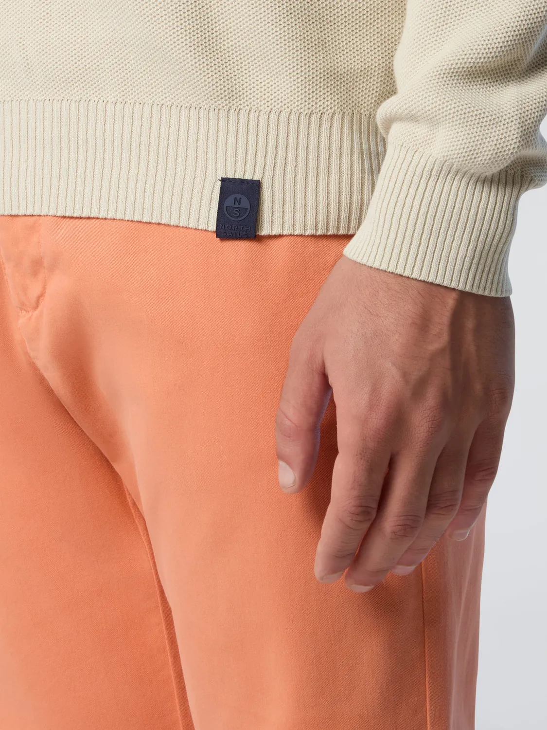 North Sails pull col rond maille nid abeille coton bio