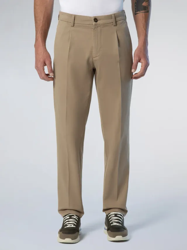 North Sails Defender chino gabardine plisé slim coton bio