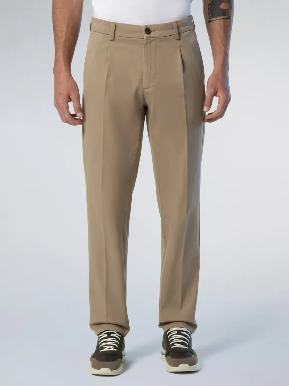 North Sails Defender chino gabardine plisé slim coton bio