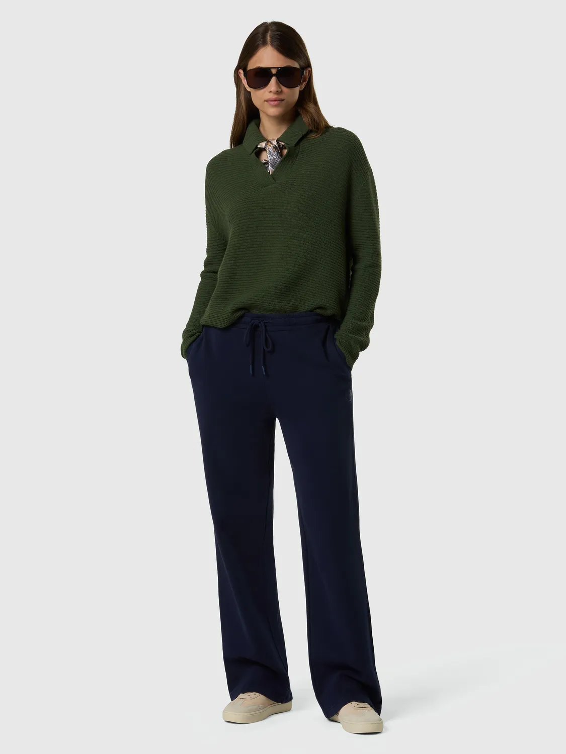 North Sails Mariner pull col montant femme vert lierre chaud