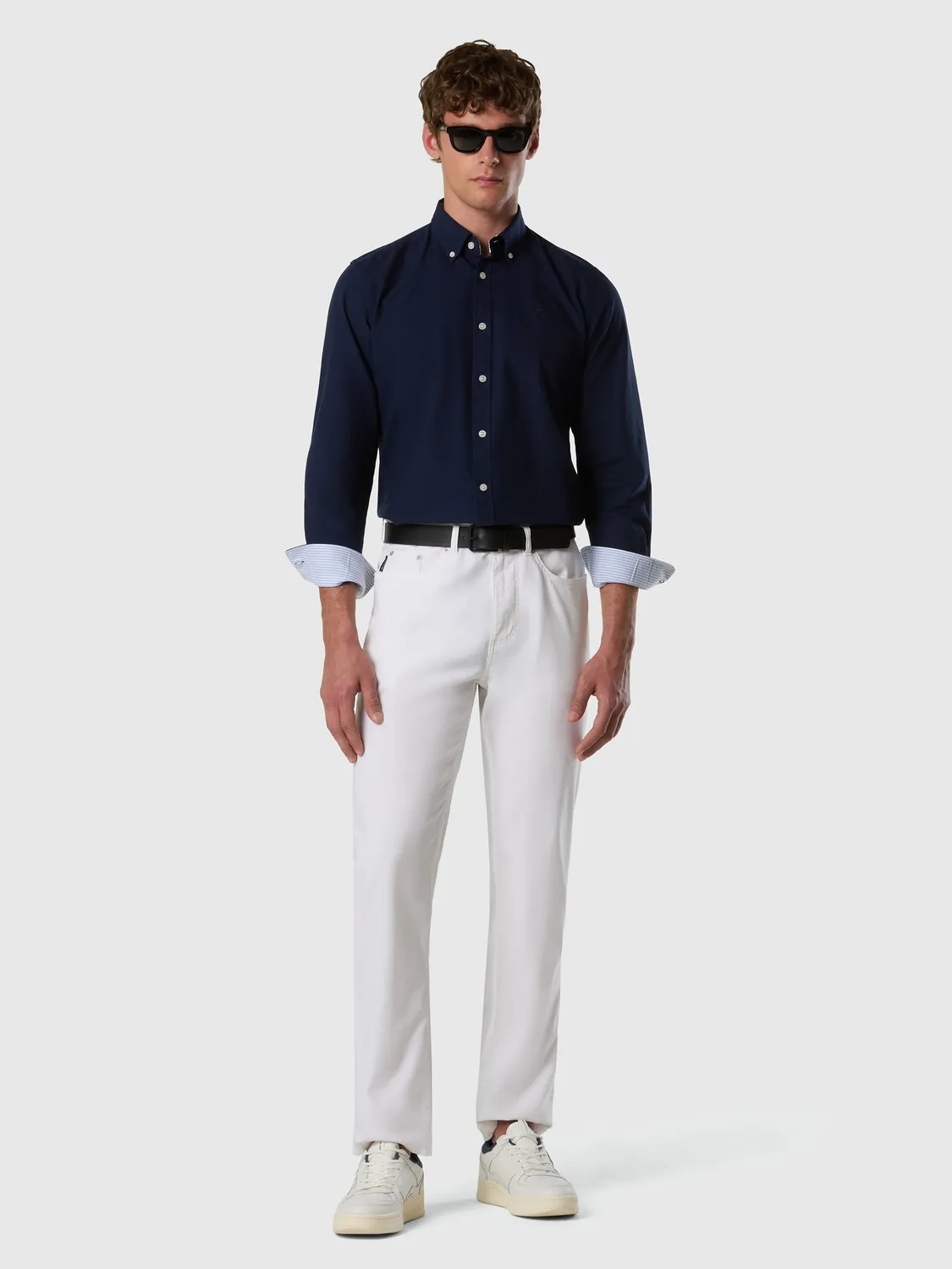 North Sails Oxford chemise col bouton bleu marine coton