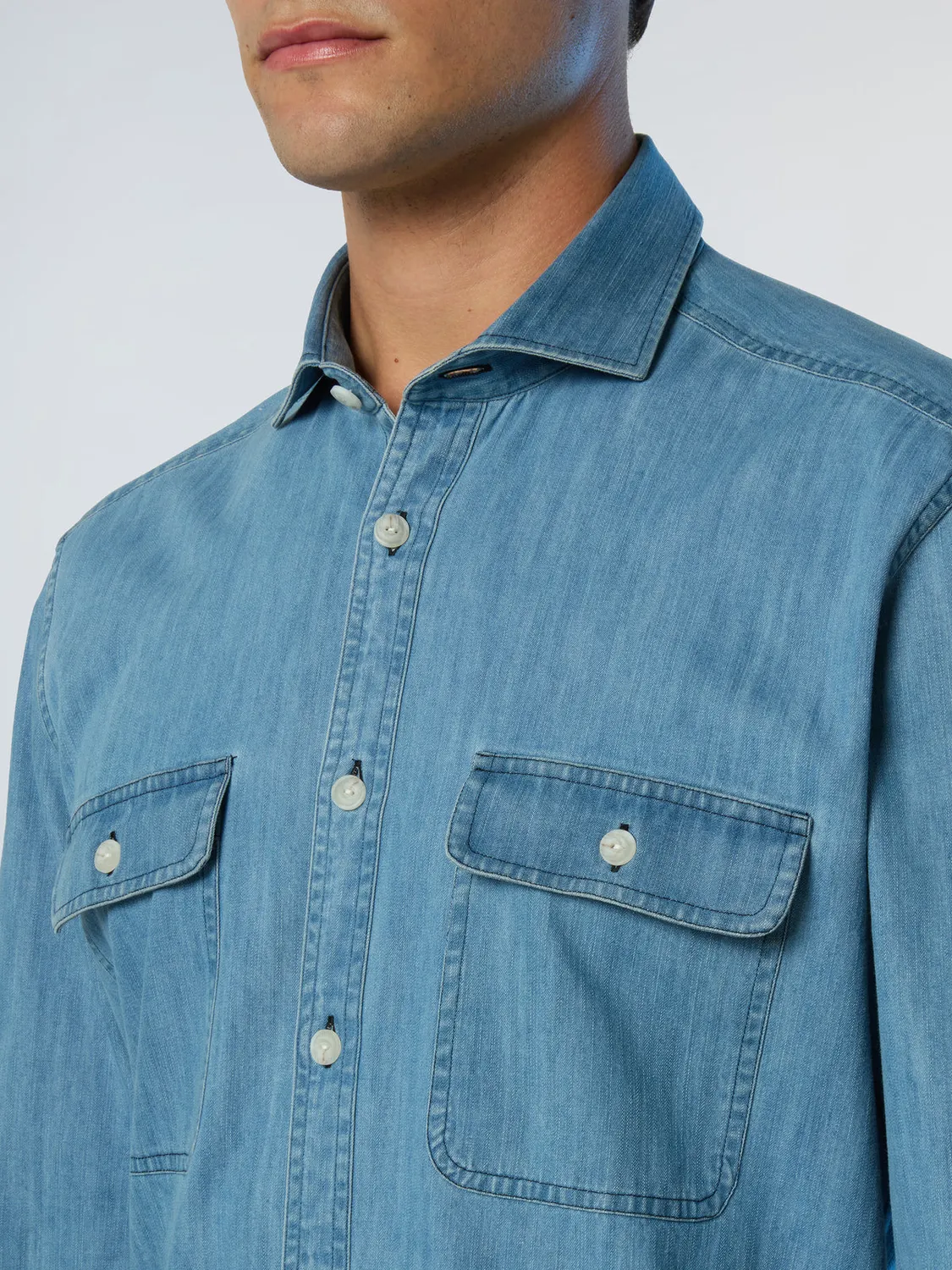 North Sails Light chemise denim léger patch poitrine