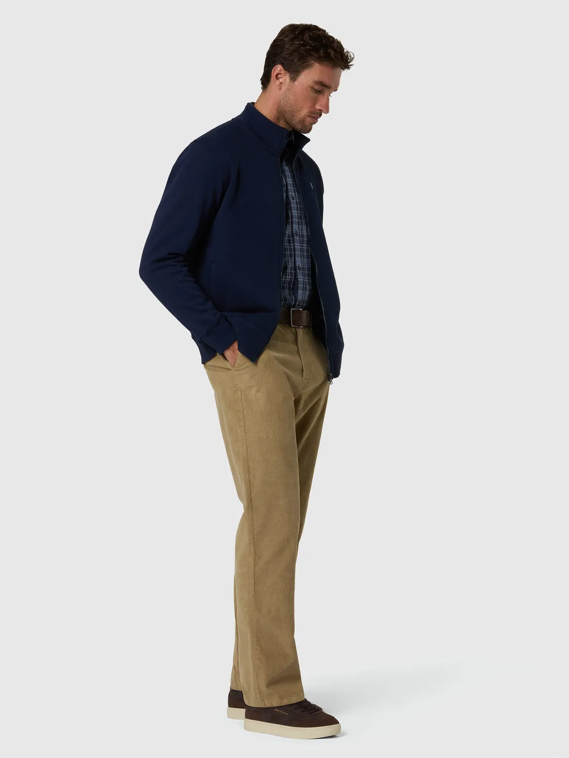 North Sails Full-zip sweatshirt with logo patch sweat zippé bleu marine