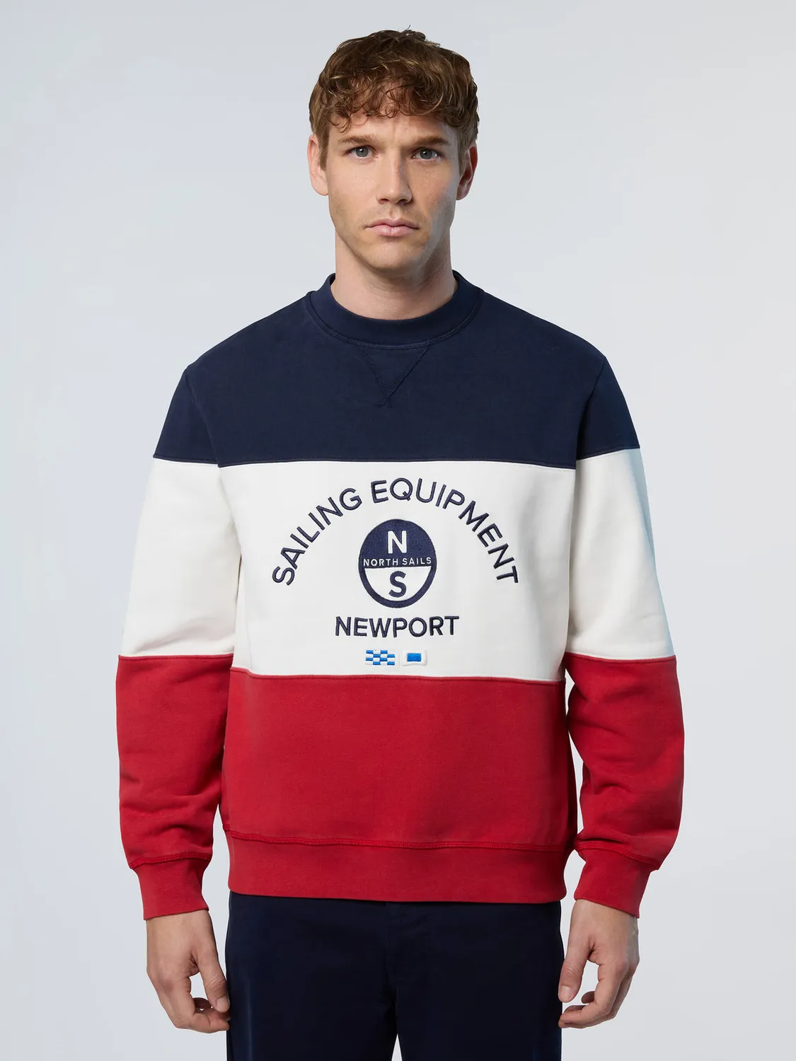 North Sails sweat brodé color-block coton bio