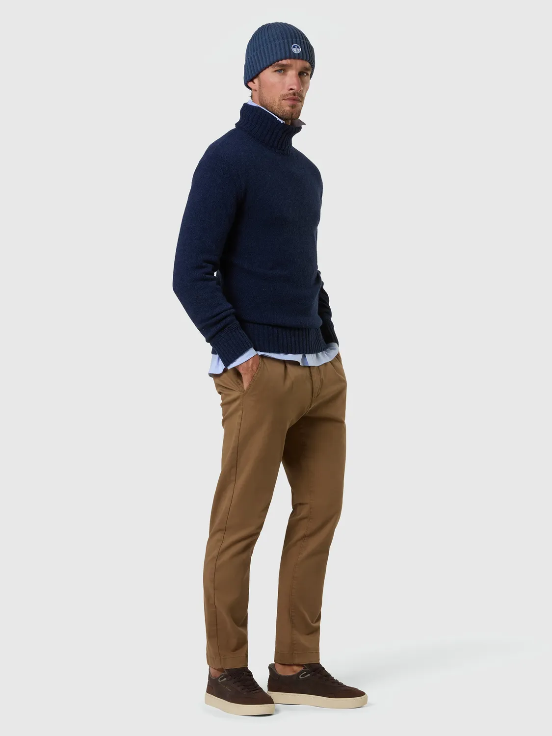 North Sails pull col roulé laine-nylon chaud homme