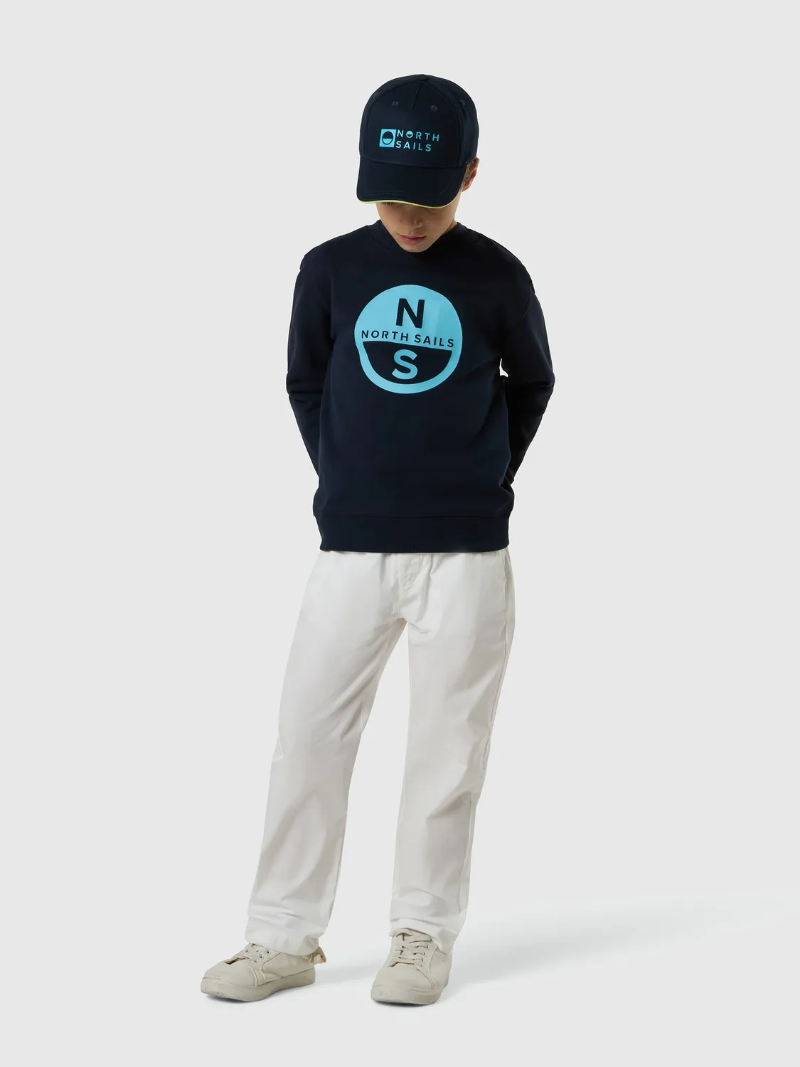 North Sails chino enfant taille élastique blanc