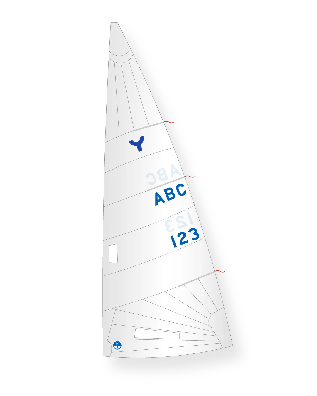 North Sails Yngling GR-3 grand-voile Dacron bi-radiale