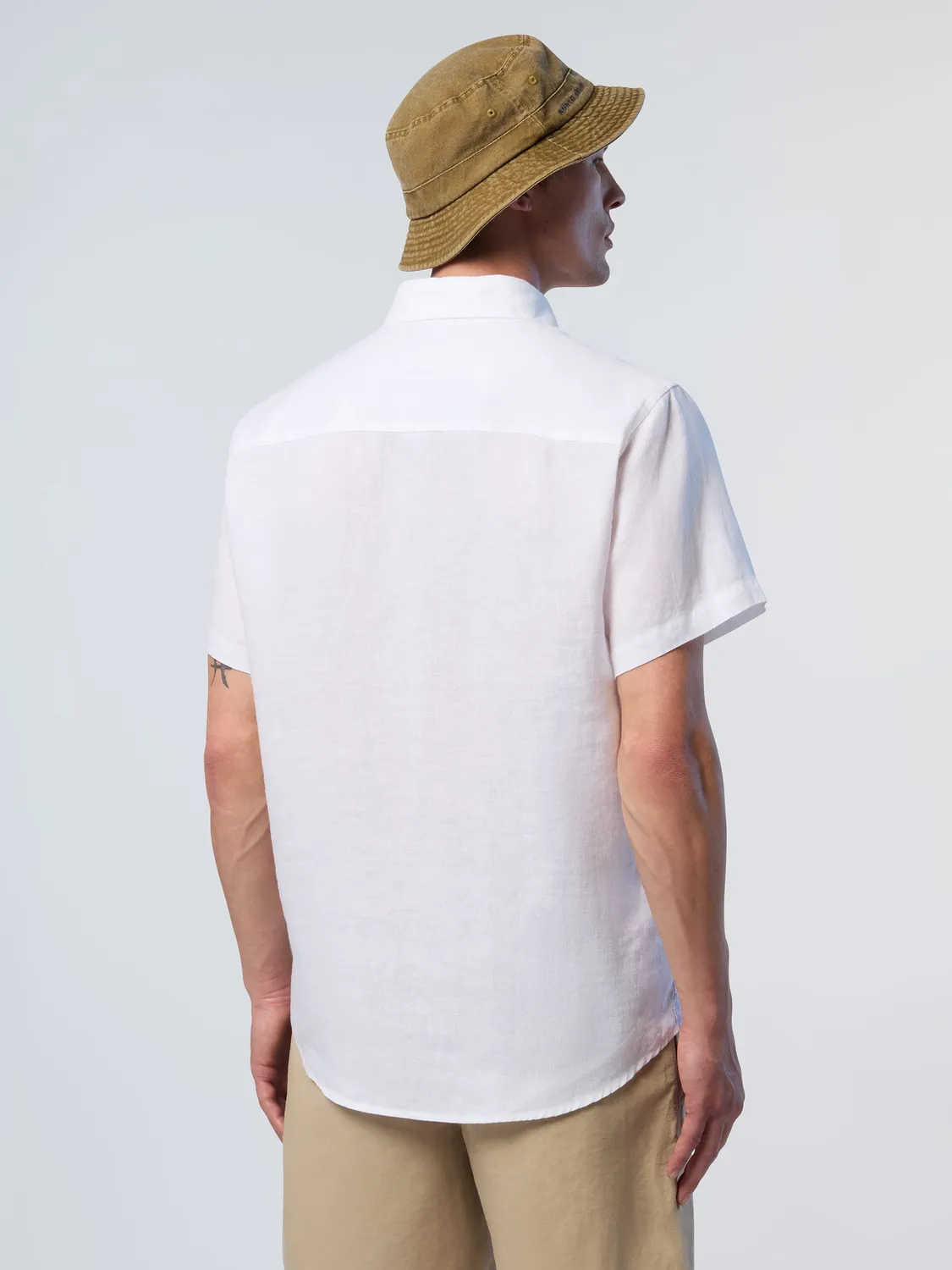 North Sails chemise lin homme manches courtes blanc