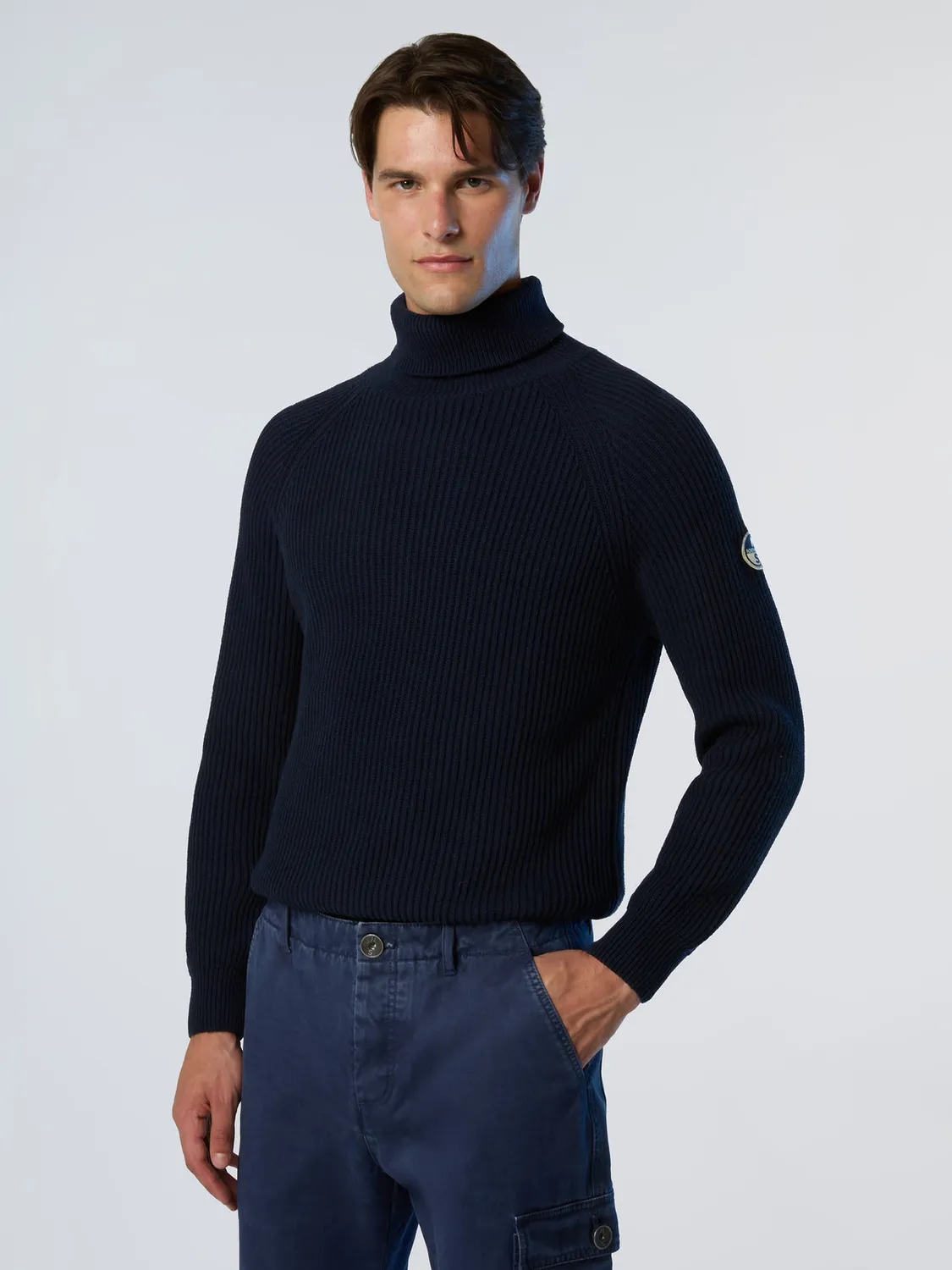 North Sails Fisherman Rib pull col roule laine melangee
