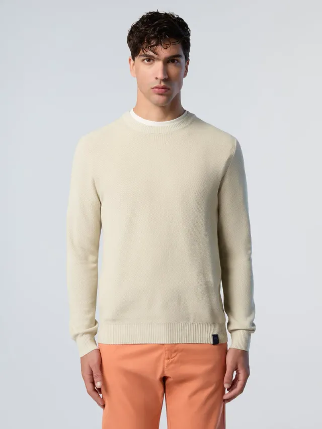 North Sails pull col rond maille nid abeille coton bio
