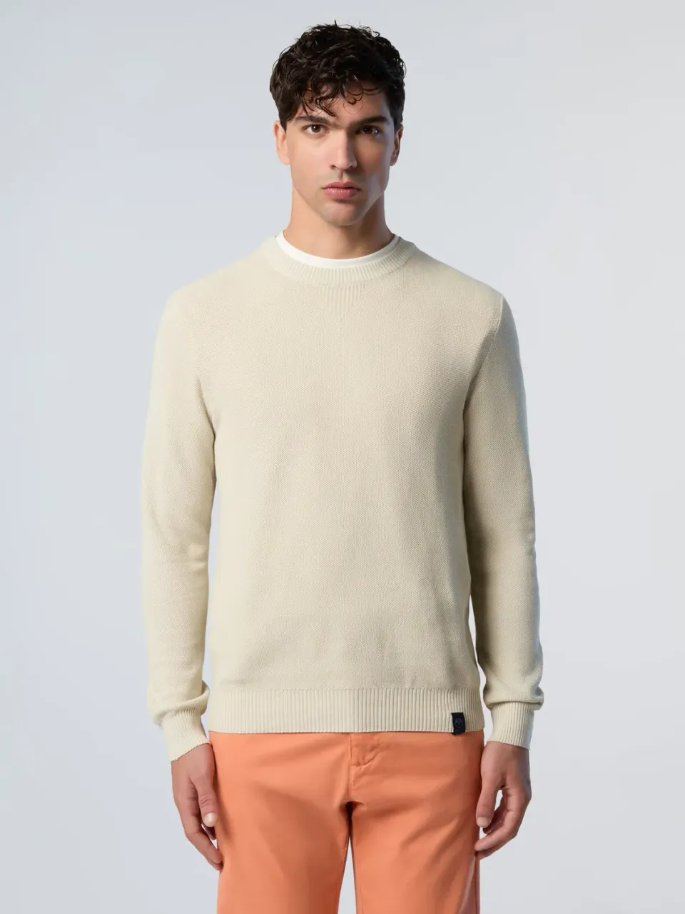 North Sails pull col rond maille nid abeille coton bio