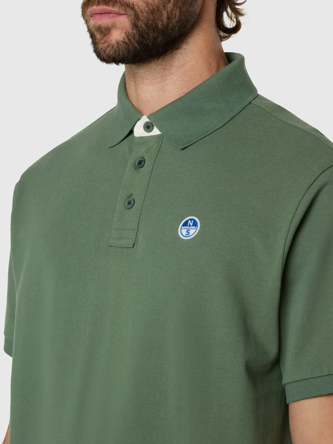 North Sails polo piqué coton bio col logo homme