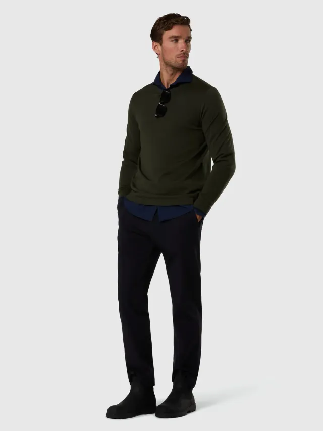 North Sails Merino pull col rond Forest night