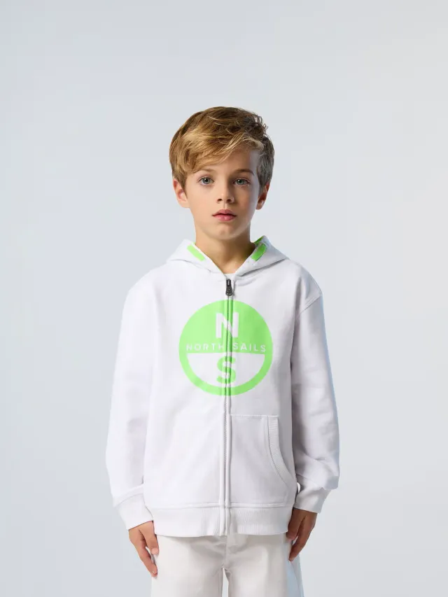 North Sails sweat zippé enfant maxi logo coton bio