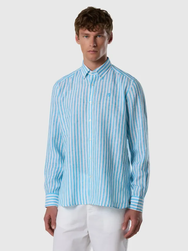 North Sails chemise lin rayée European Flax été