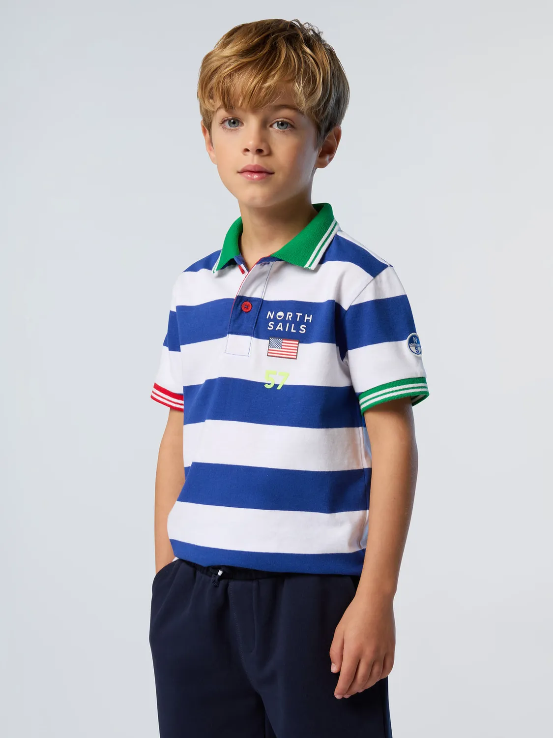 North Sails polo jersey rayé enfant coton bio