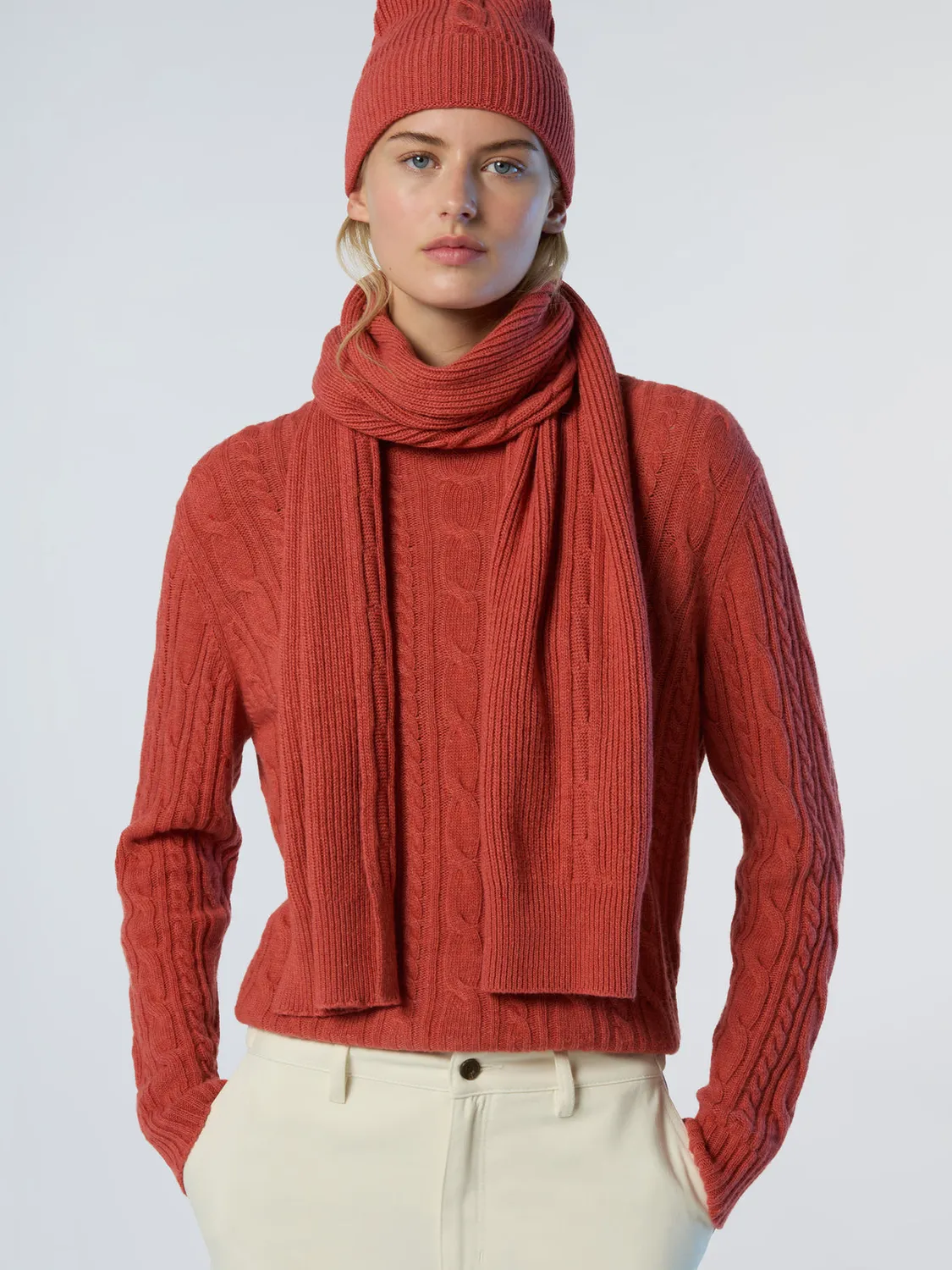 North Sails Crew-Neck Cable-Knit pull torsadé cachemire
