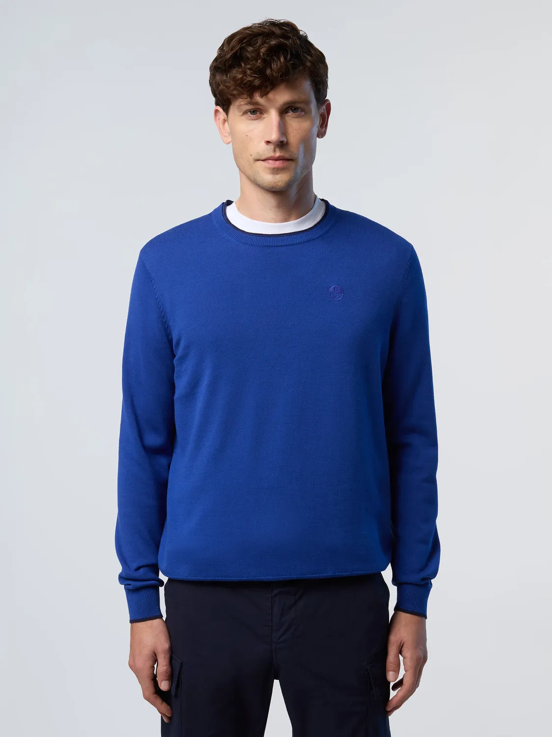 North Sails pull col rond coton bio logo brodé