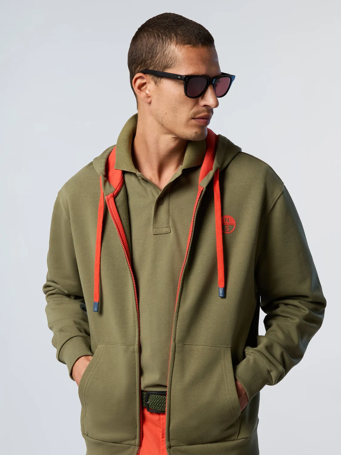North Sails Sweat zippé capuche patch logo