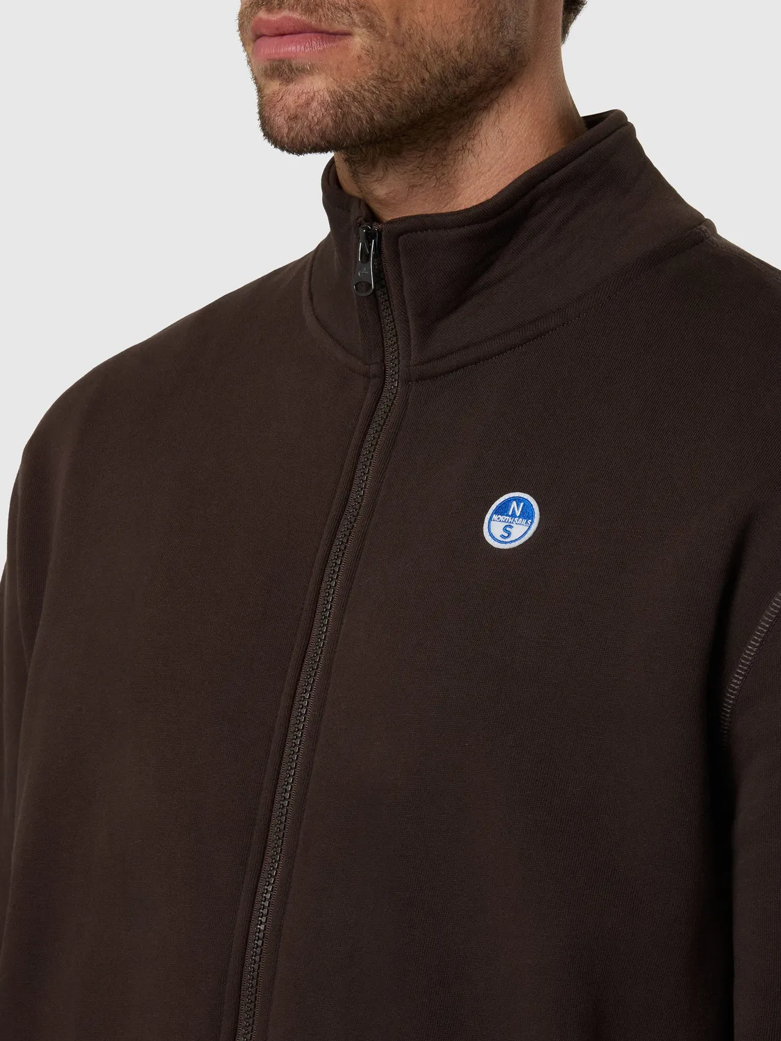 North Sails Full-zip sweatshirt with logo patch sweat zippé bleu marine
