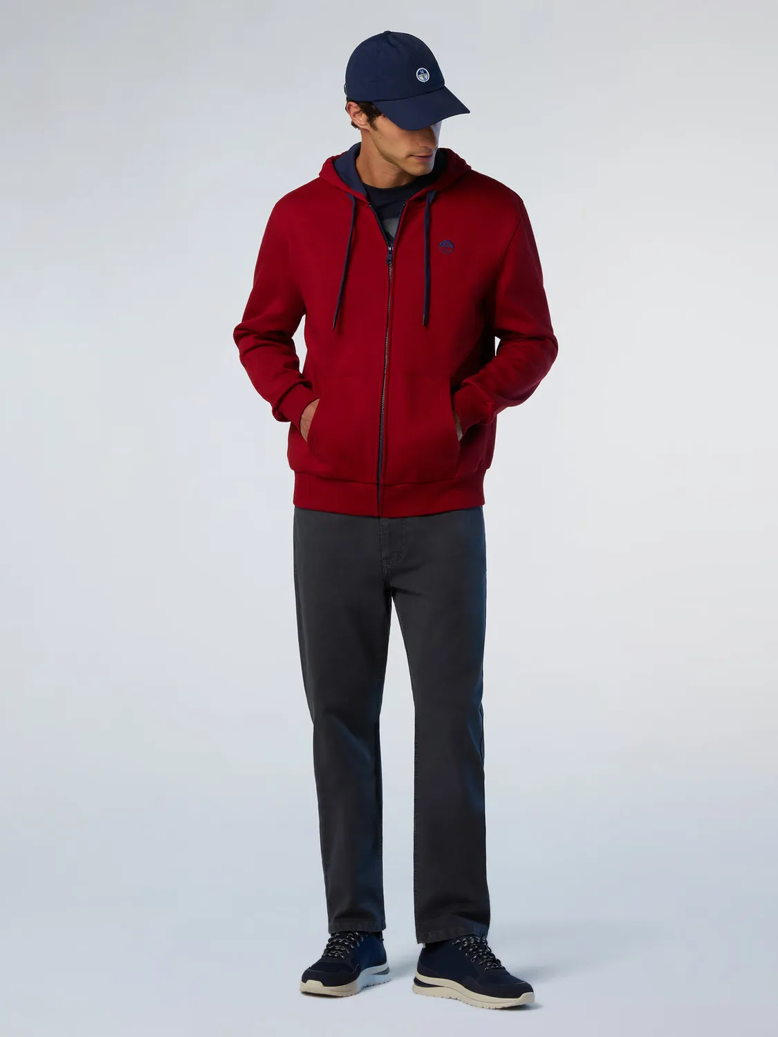 North Sails sweat zippé capuche logo brodé