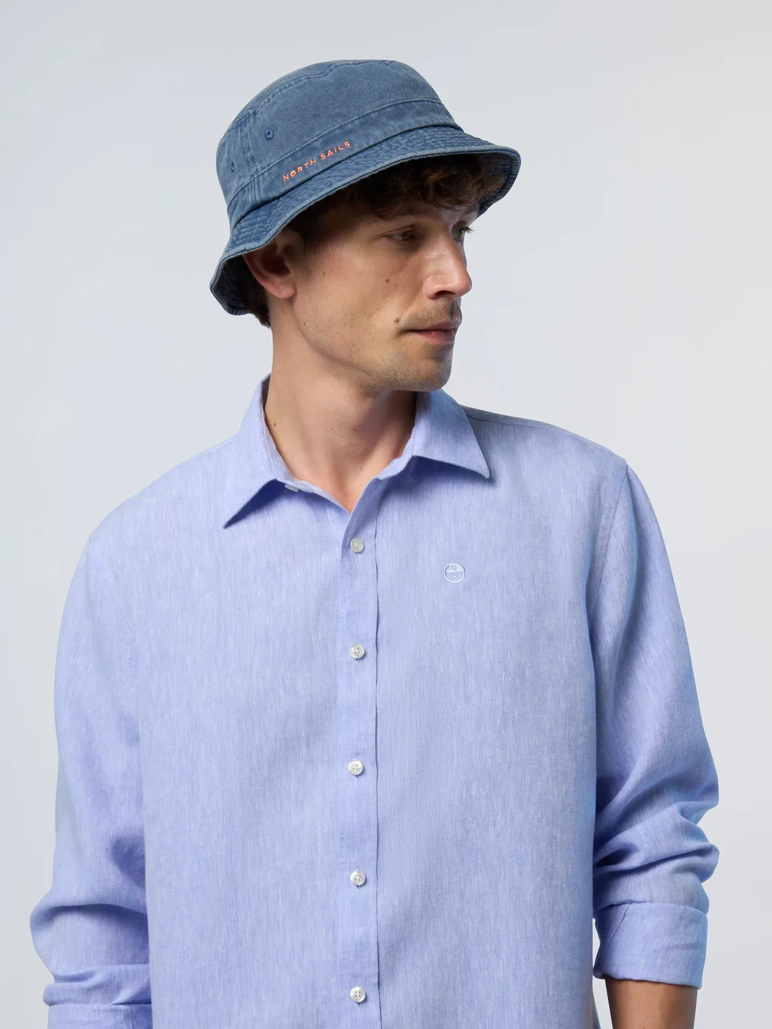 North Sails chemise lin brodée logo homme