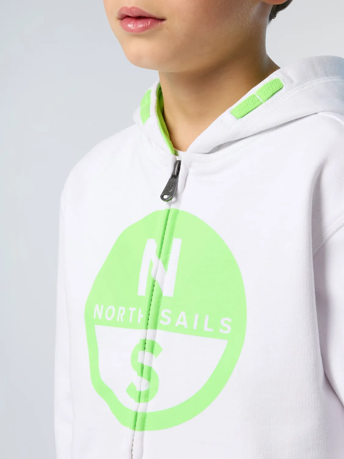 North Sails sweat zippé enfant maxi logo coton bio