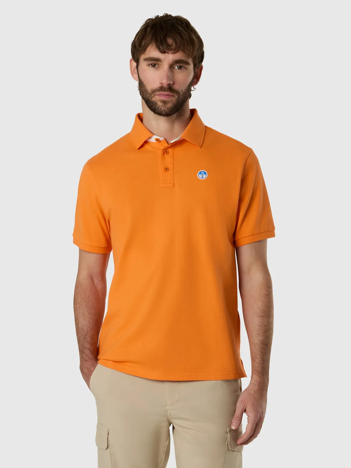 North Sails polo piqué coton bio col logo homme