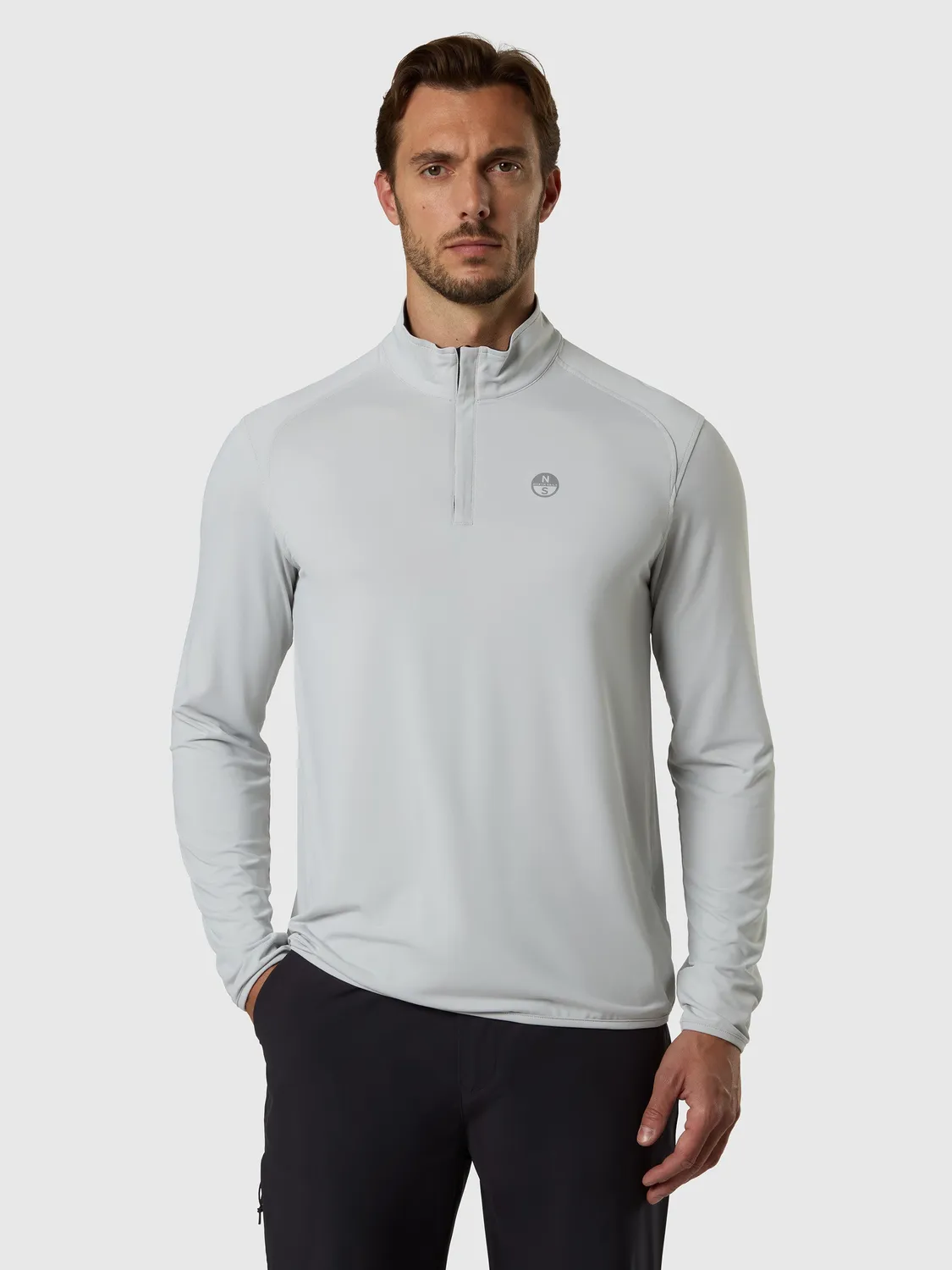 North Sails sweat demi-zip anti-UV gris homme